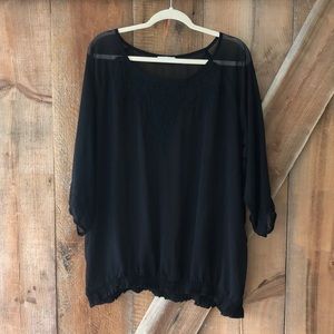 Rickis black sheer top plus size